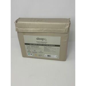 SleepRx Performance 4 Piece Sheet Set Oatmeal Tan Cotton Bamboo Full Set